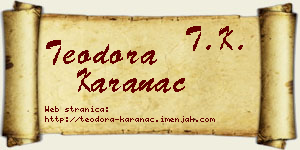 Teodora Karanac vizit kartica